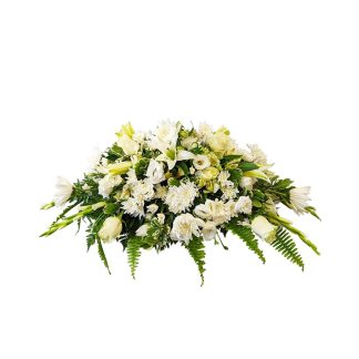 Elegant White Casket Spray