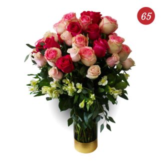 Three Dozen (36) Roses in Gold Dipped Vase