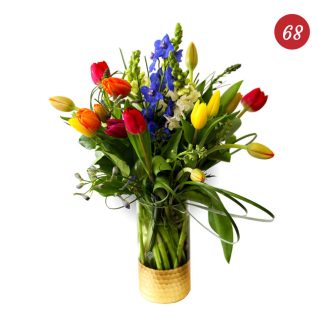 Tulips in Gold Dipped Vase