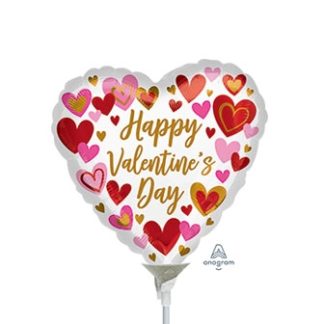 Valentine's Day Pre-inflated (9") Stick Balloon