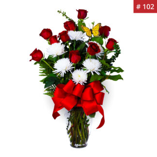 12 Long Stem Roses with additional flowers