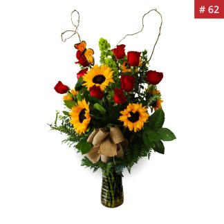 12 Roses with Sunflowers