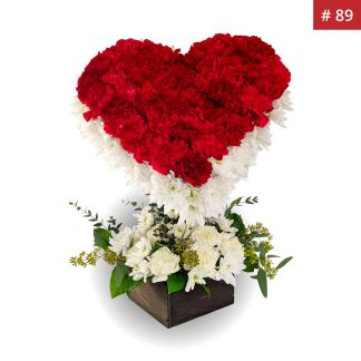 Floating Heart Shape with Carnations