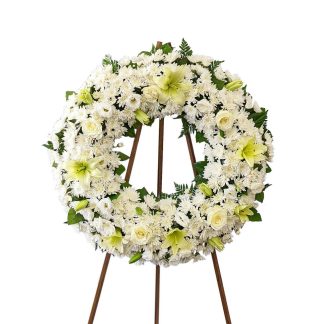 All White Funeral Wreath